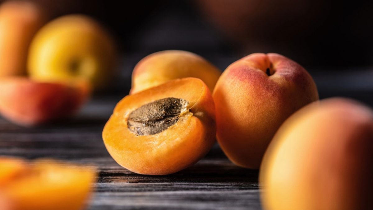 focus on ripe apricots