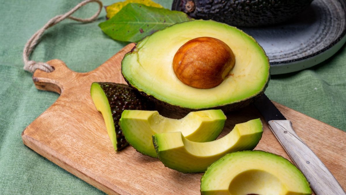 fresh sliced hass avocado