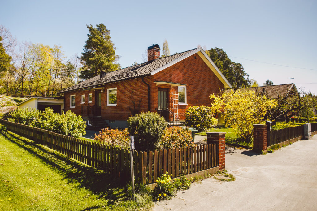 one storey house, Scandinavia, Sweden, red brick
