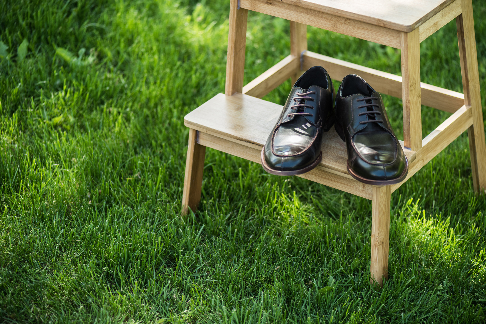 shoes on a lawn