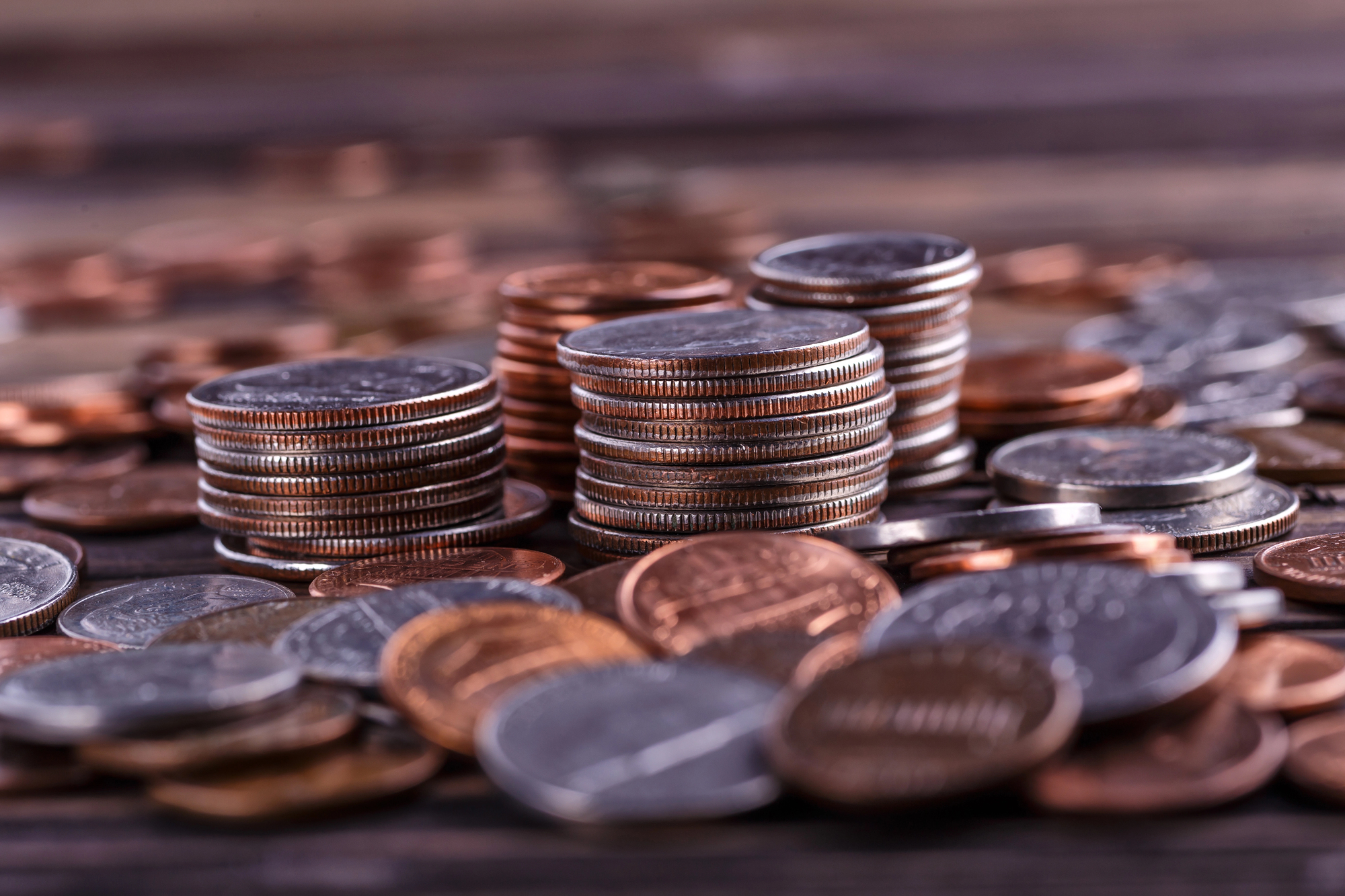 american coins pennies quarters