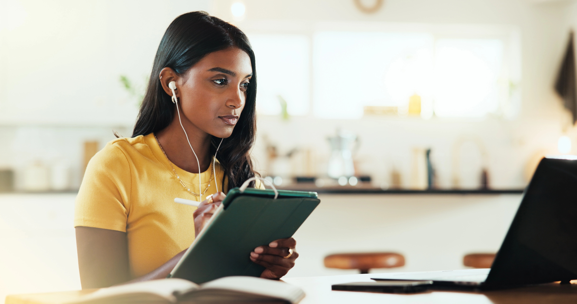 woman alone on laptop