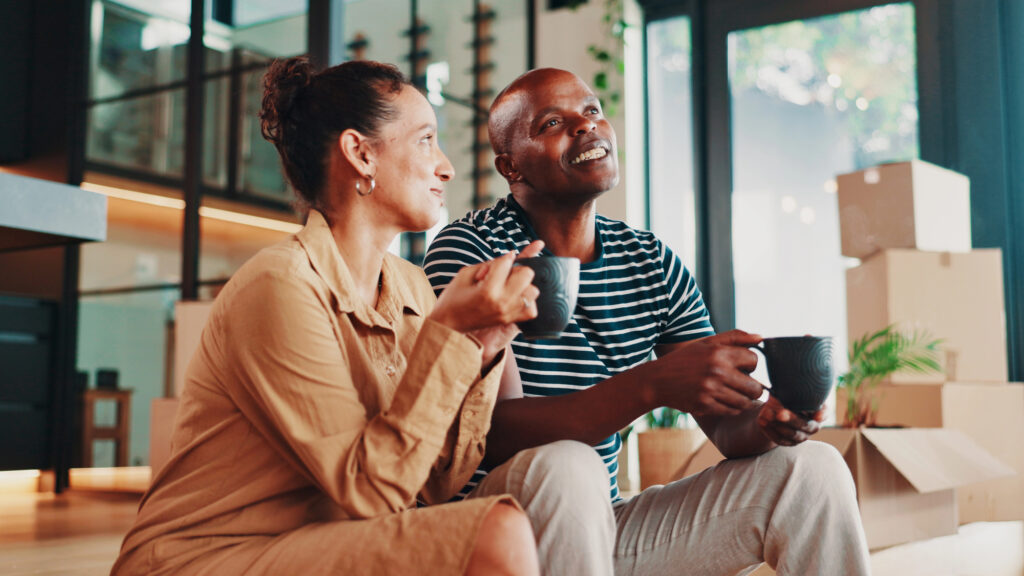 black couple moving in house