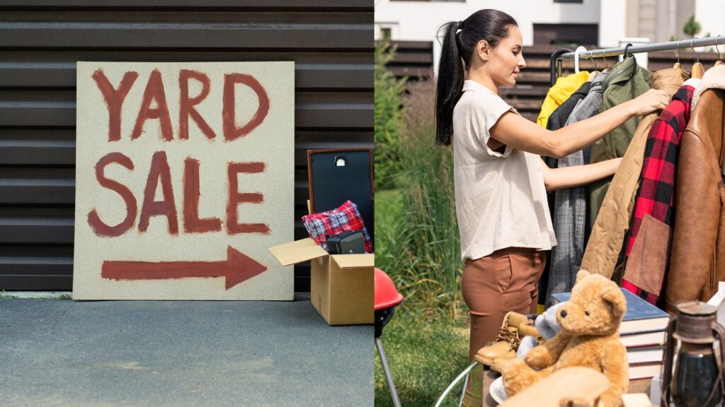 woman at yard sale