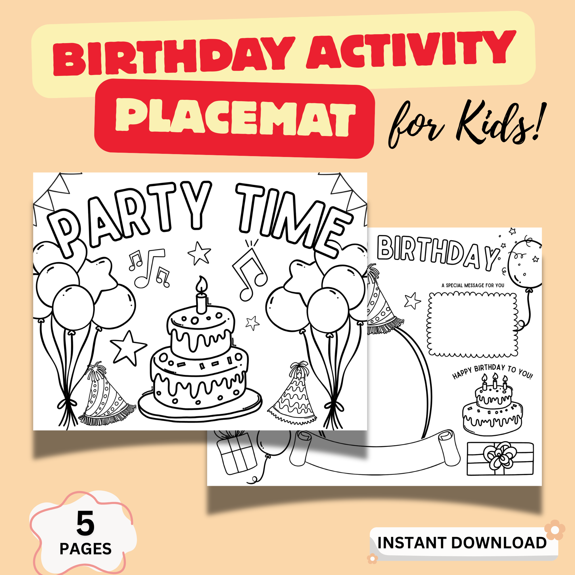 birthday printable activity pages with games puzzles coloring and i spy for kids