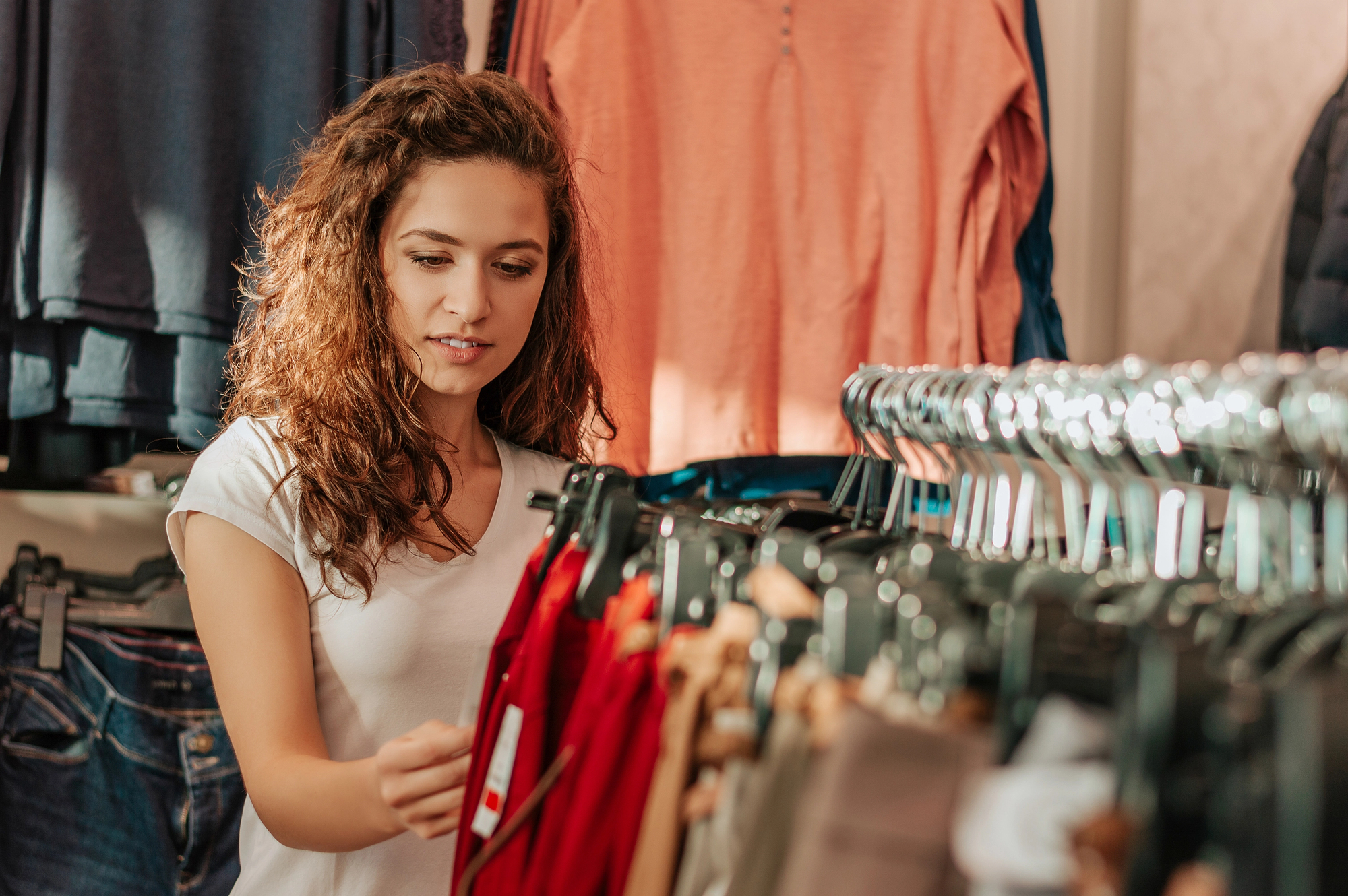 woman looking at clothes