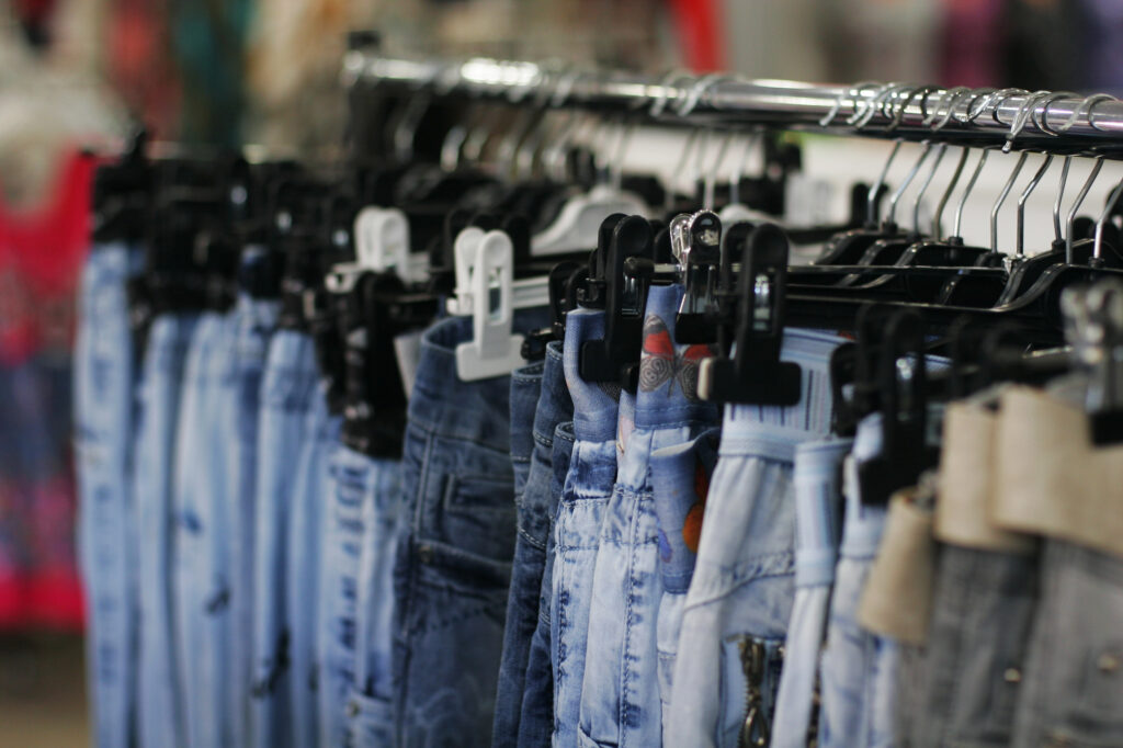 jeans on racks