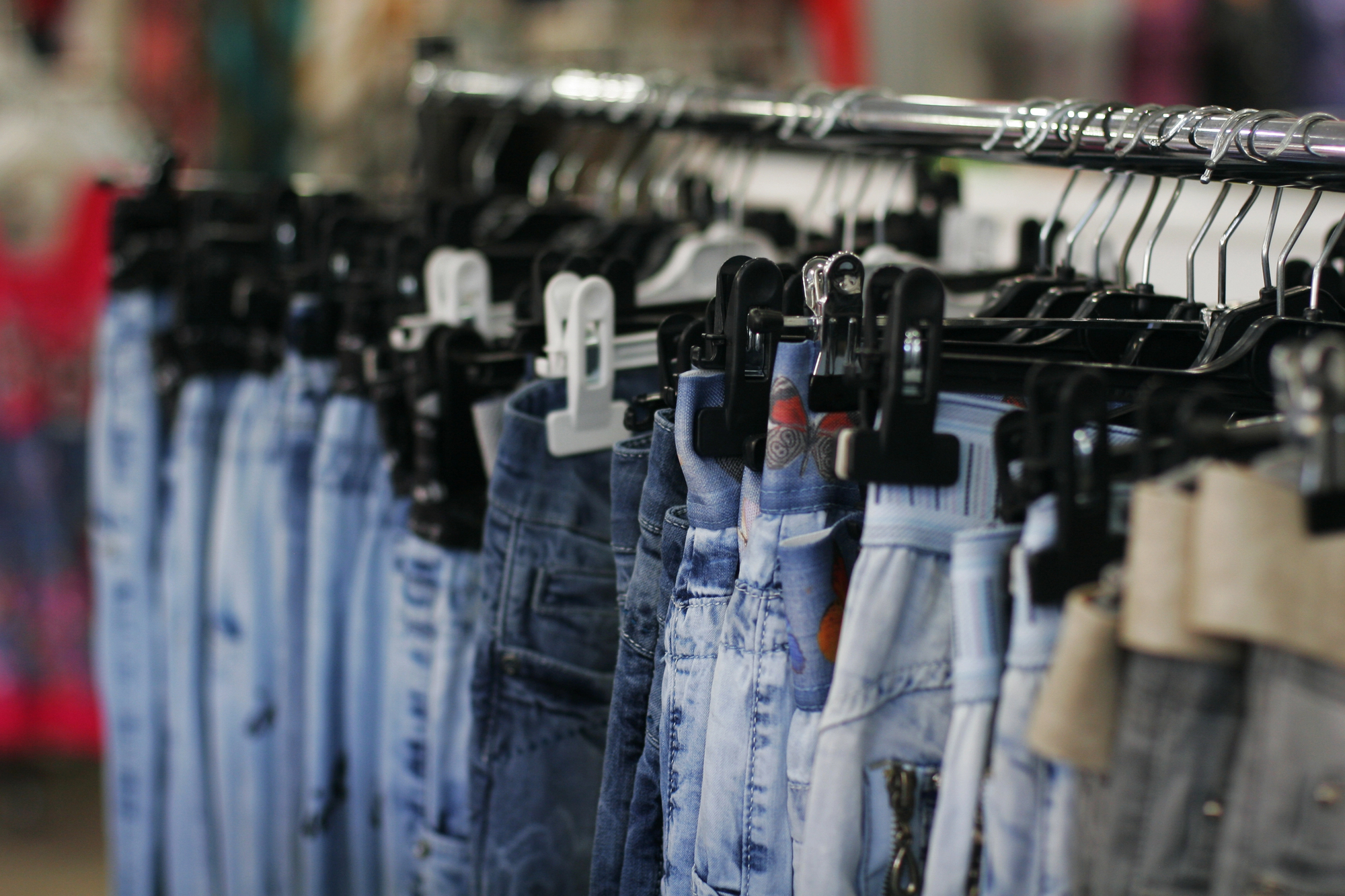 jeans on racks