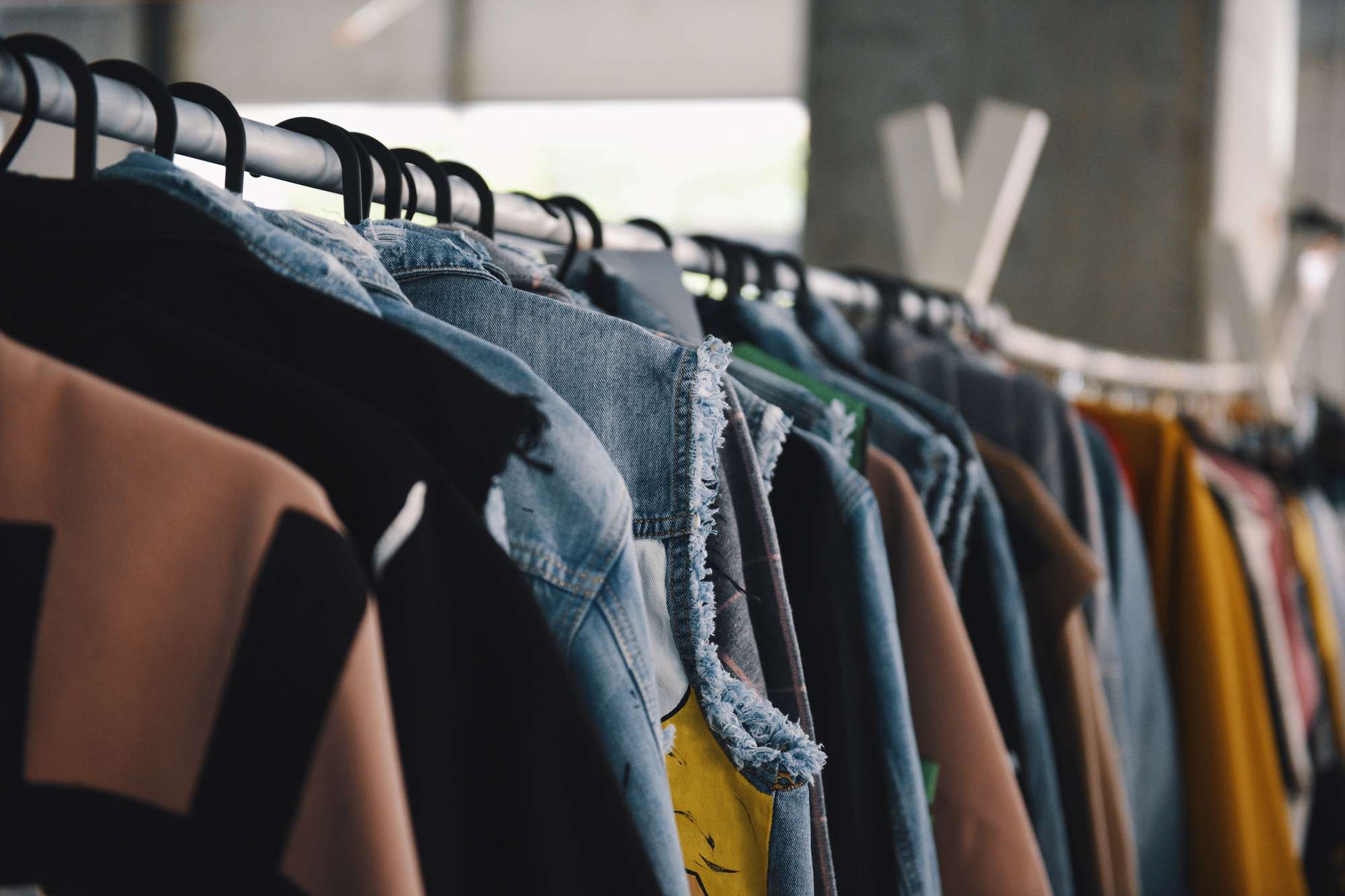 clothes on rack