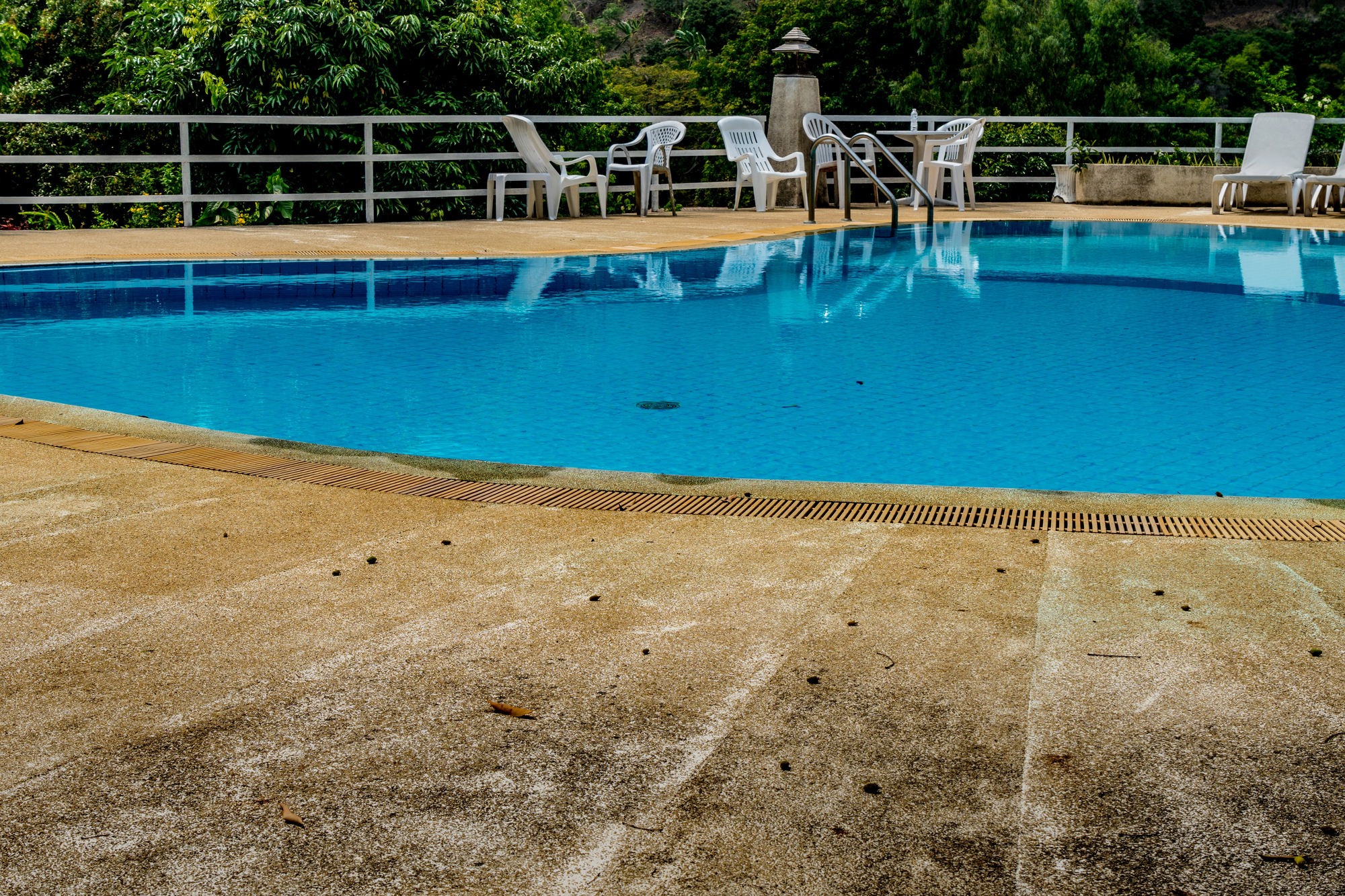 unkempt swimming pool