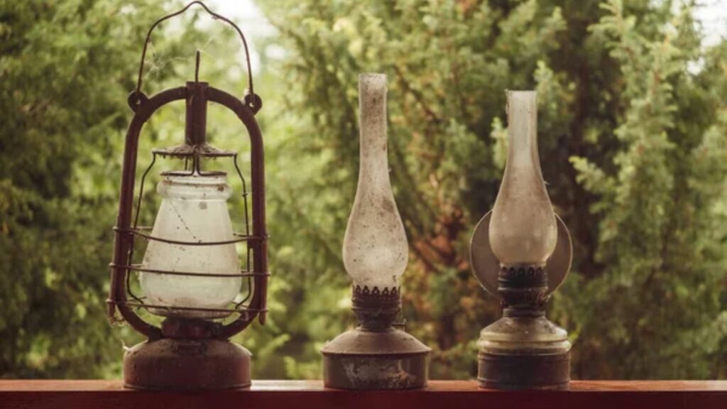 Three Lantern kerosene oil lamps