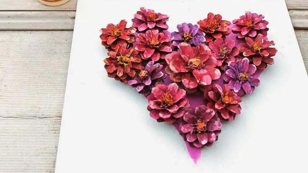 arranging pinecone flower