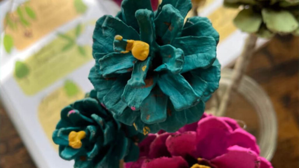 Winter Craft Ideas How to Make Fun Pine Cone Flowers