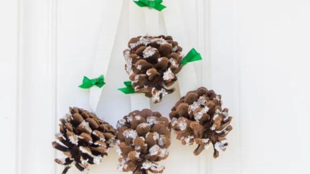 Snowy Pinecone Door Hanger
