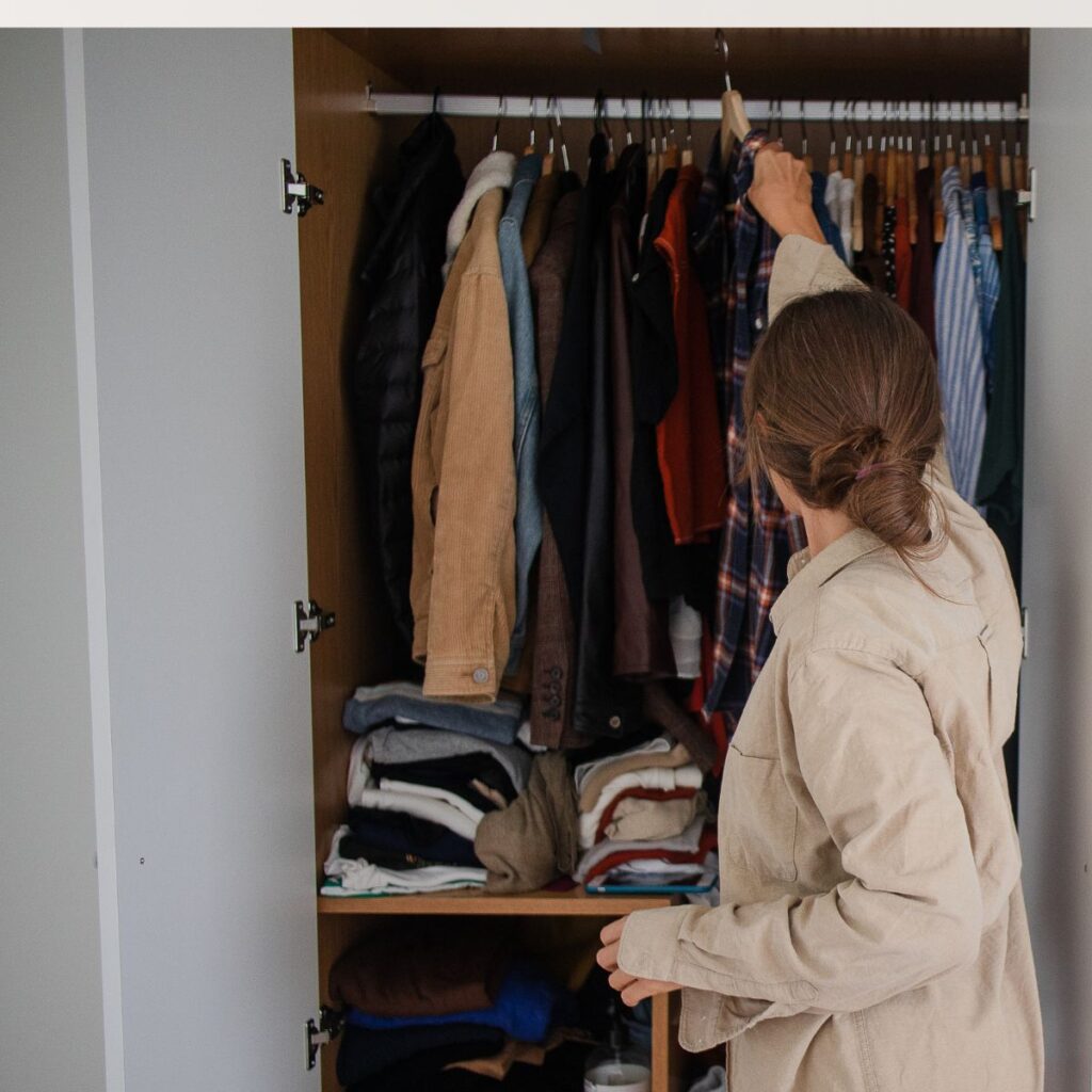 woman in her closet