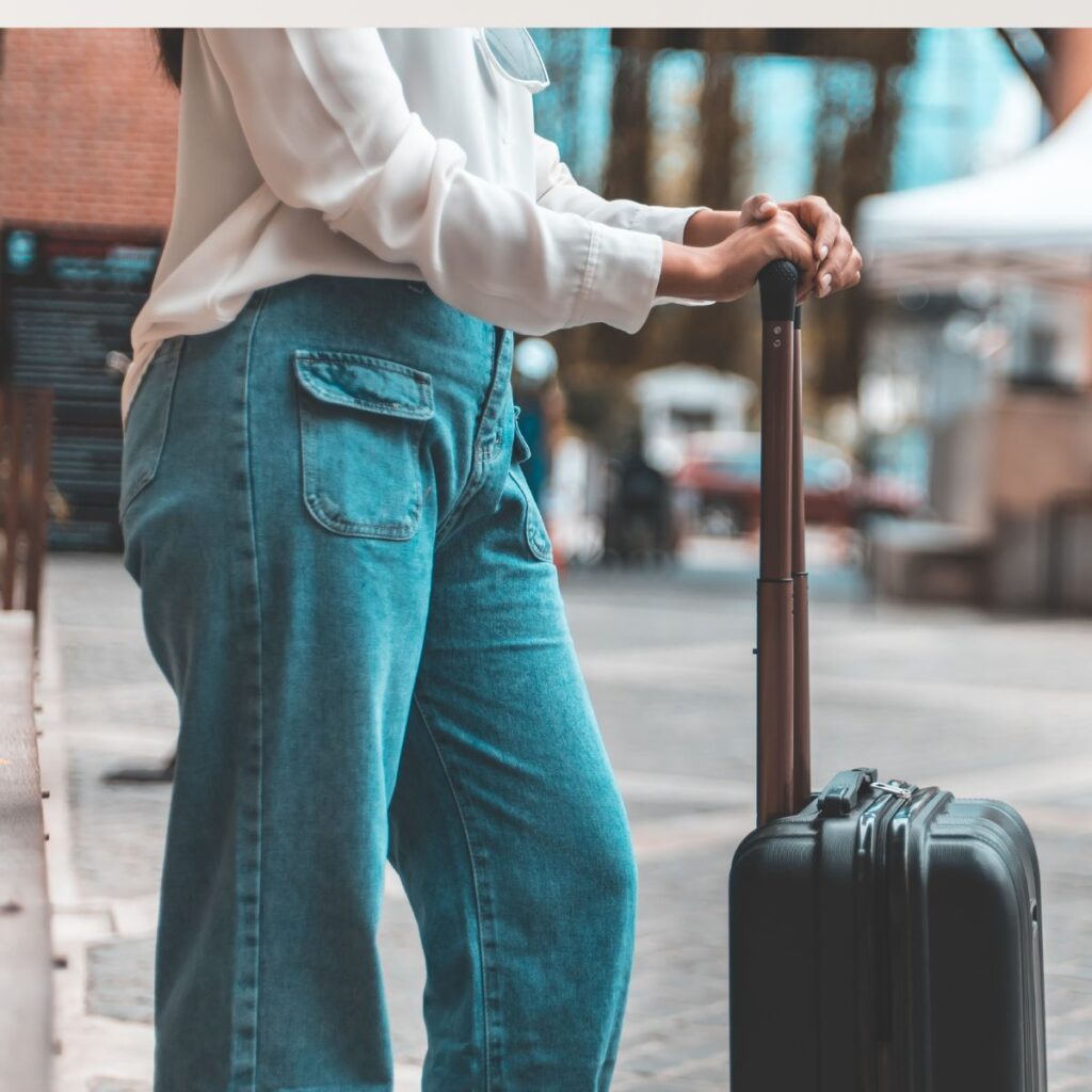 woman with suitcase