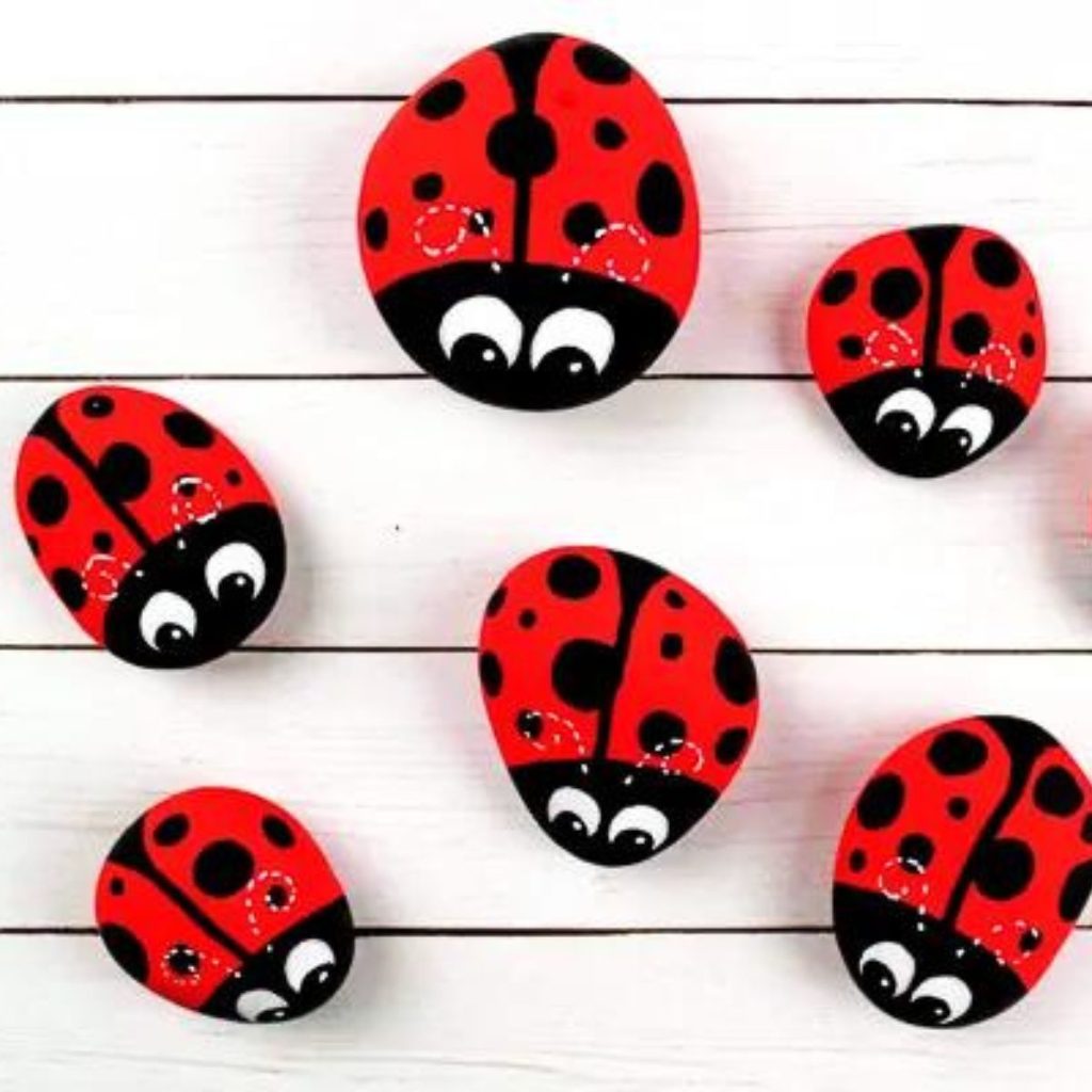 Ladybug Rock Art