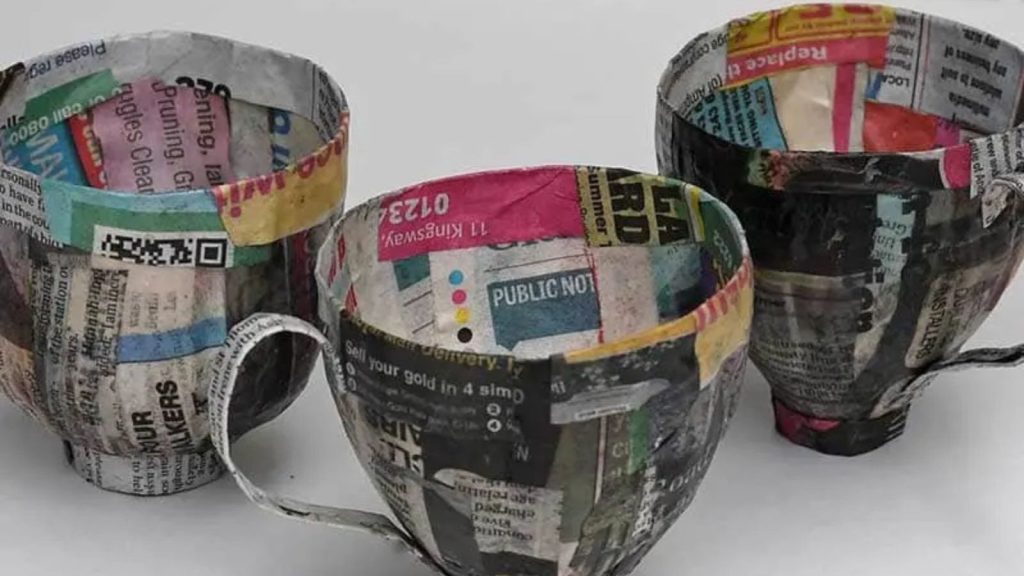 Decoupage Paper Mache Teacups