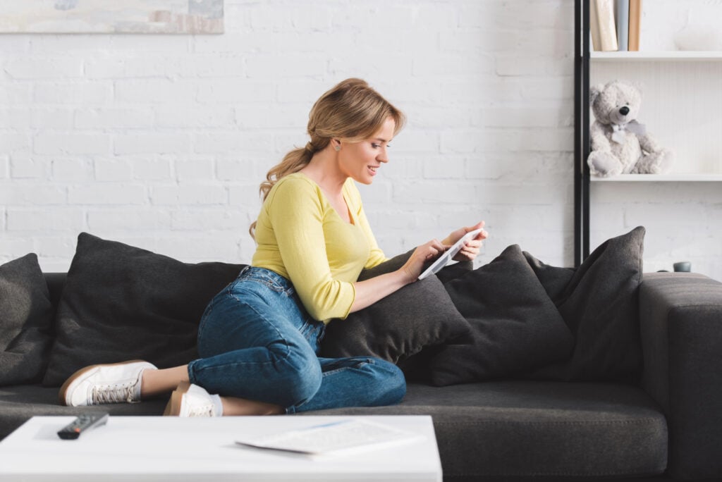 woman on couch