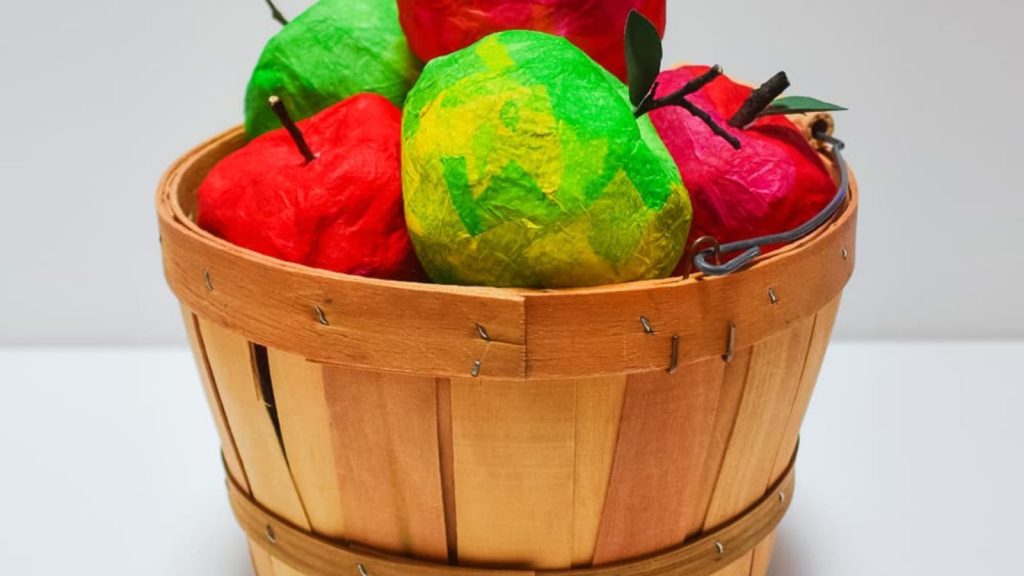 Paper Mache Apples With Kids for Fall Art and Play
