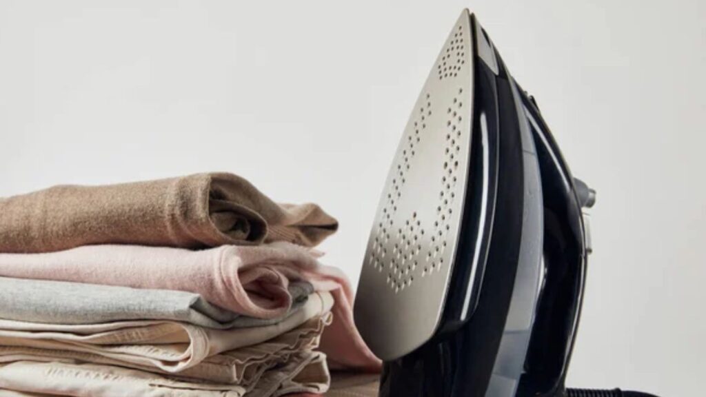 iron with clothes