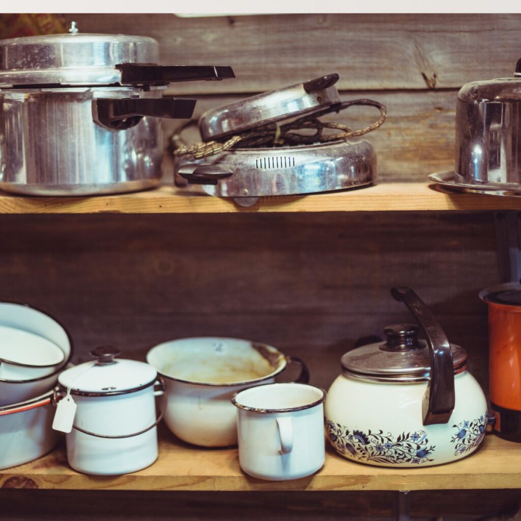 kitchen items on self
