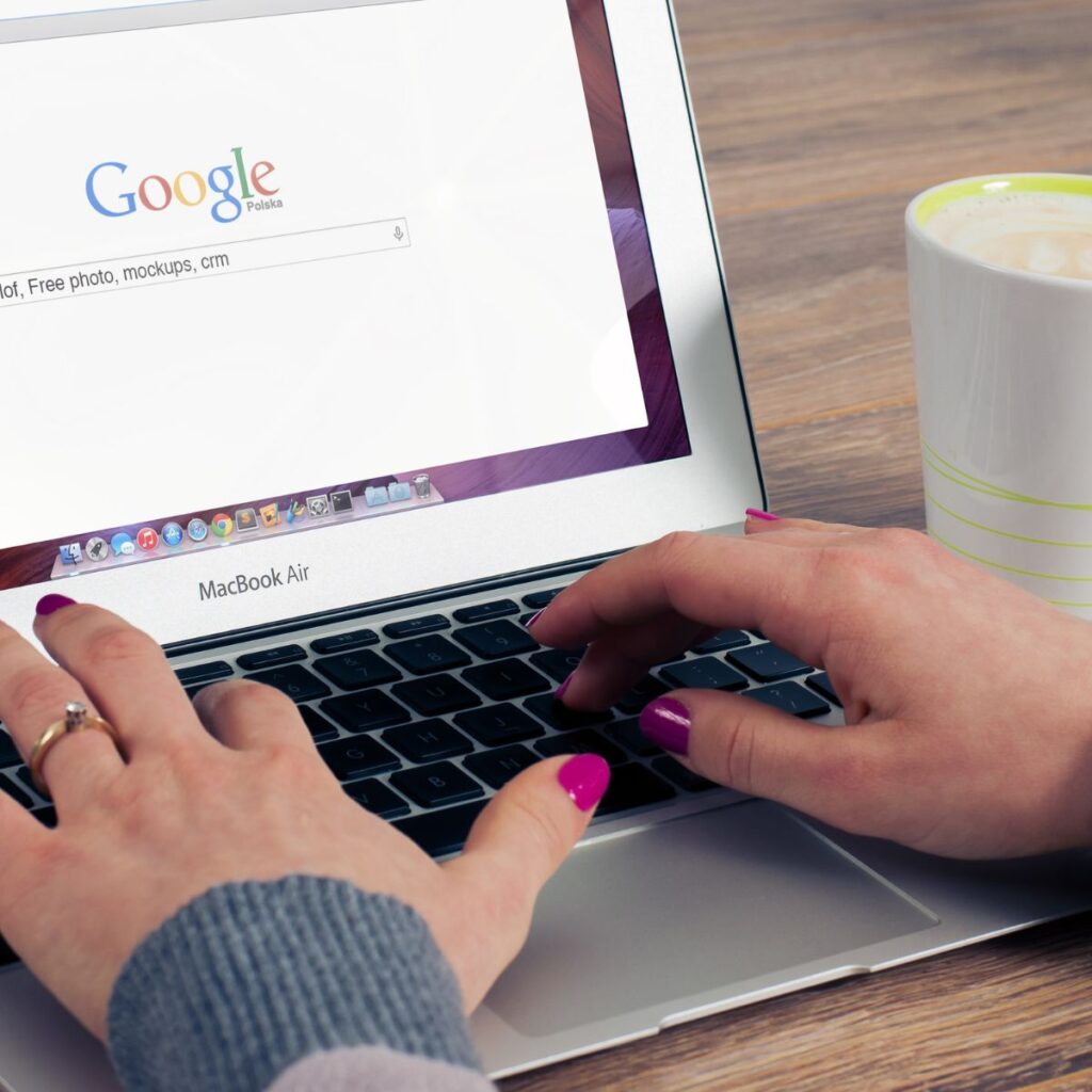 google on laptop