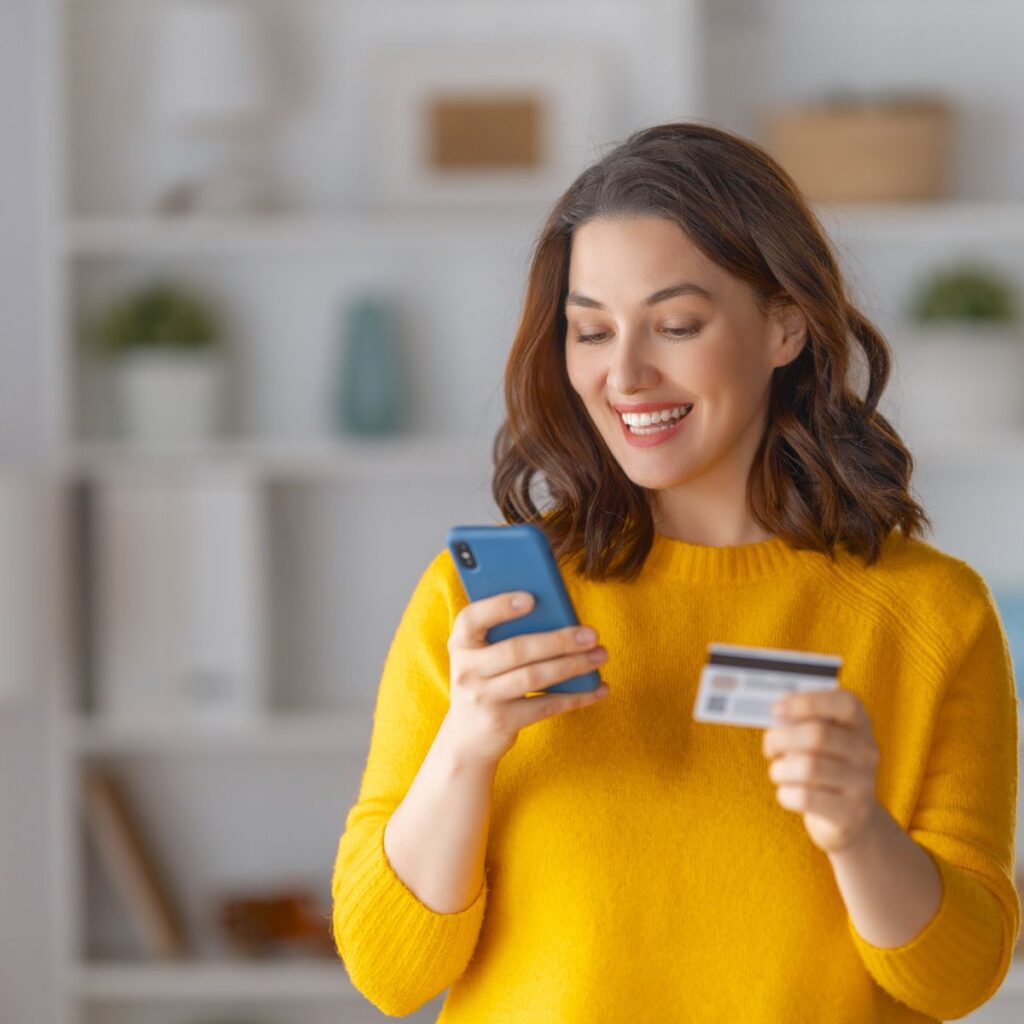 woman making a purchase