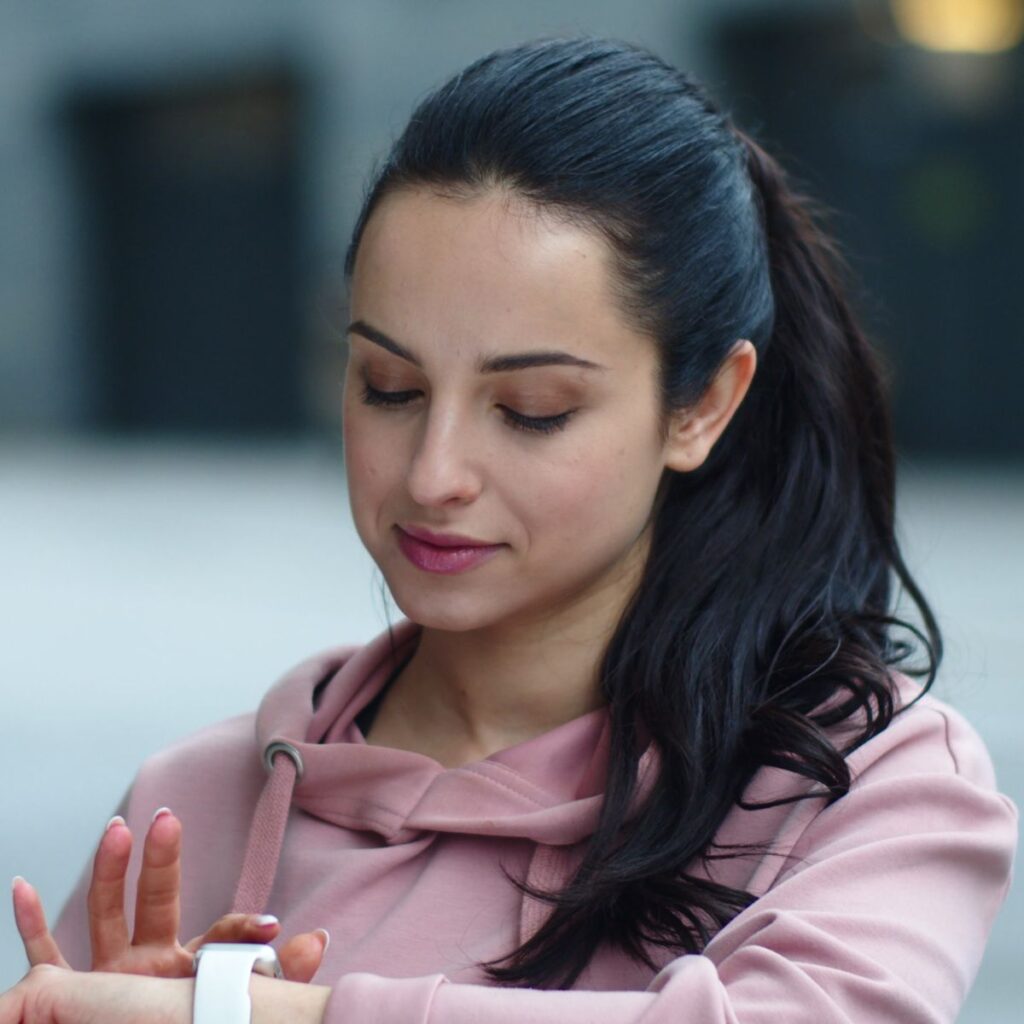 woman with smartwatch