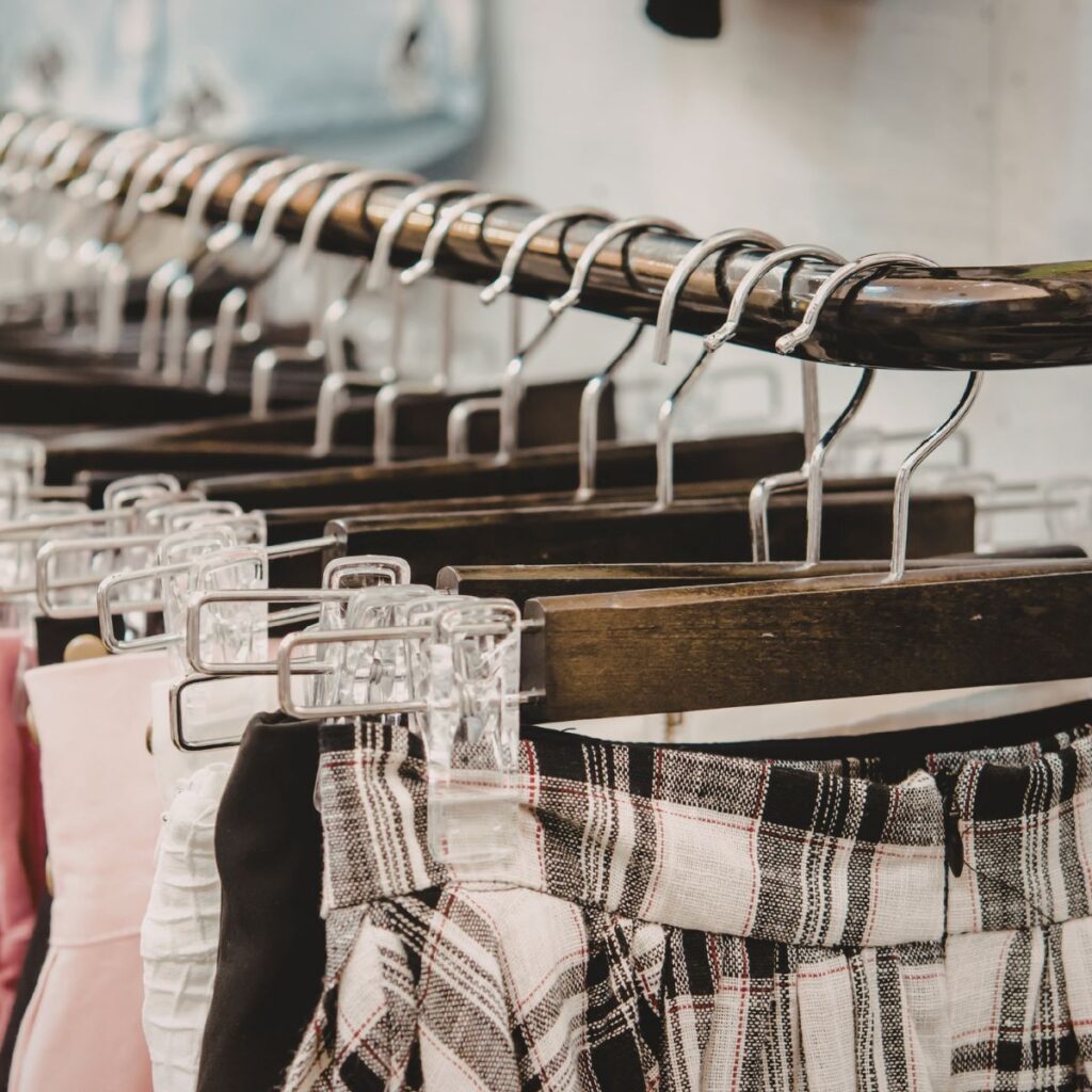 clothes on rack