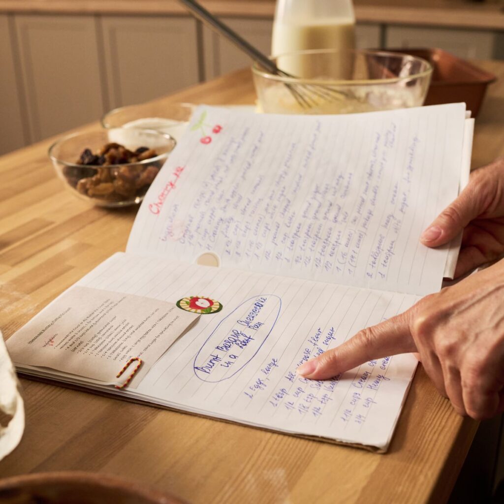 handwritten recipe card