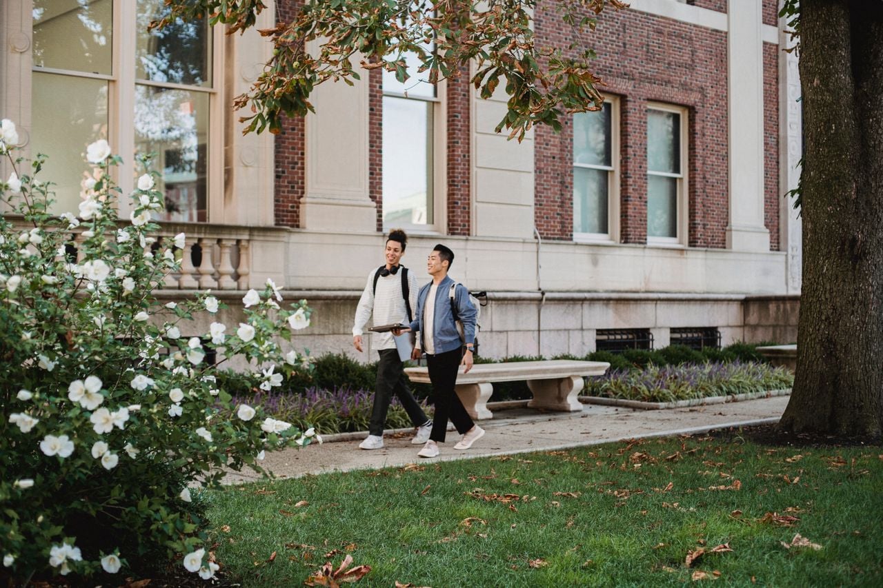 two guys walking