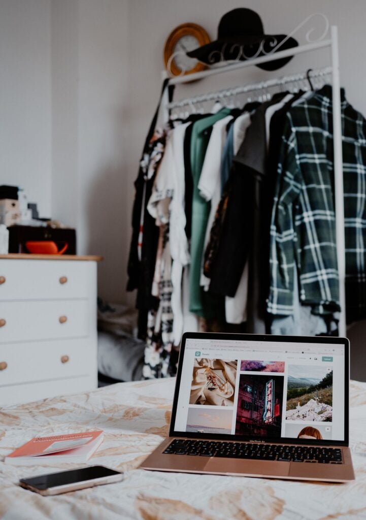 clothing on a rack