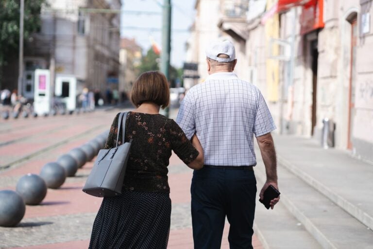 older people walking together