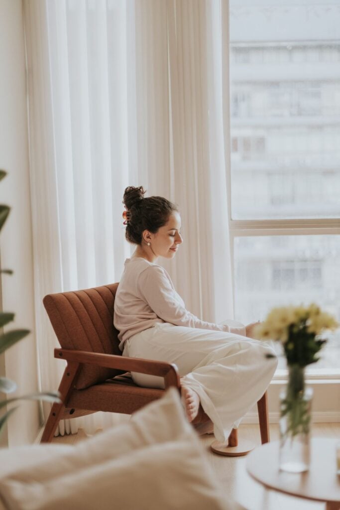 woman on couch