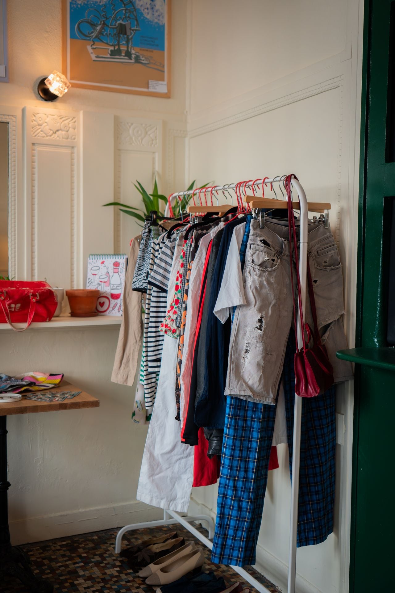 clothing on rack