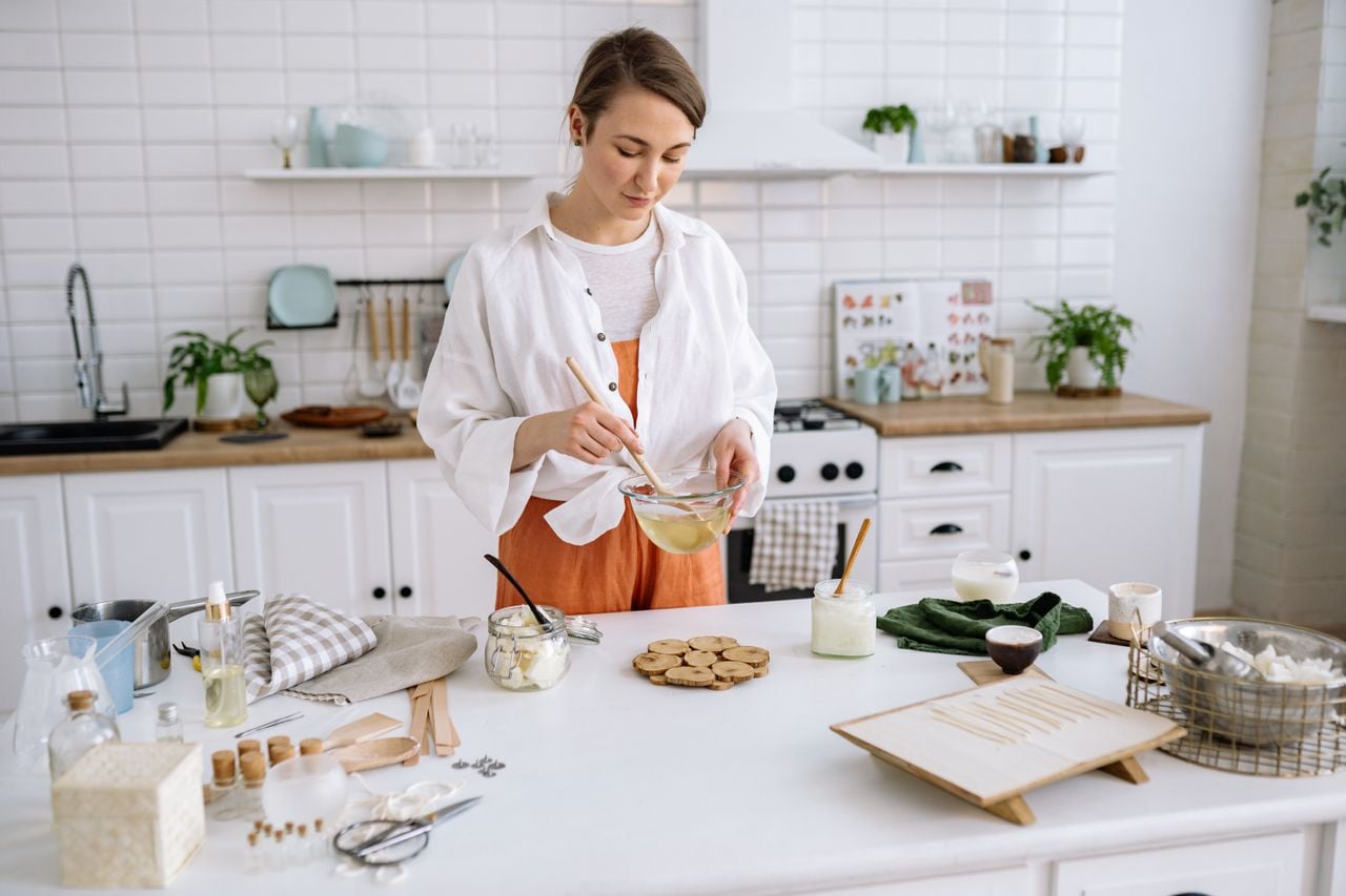 woman making craft