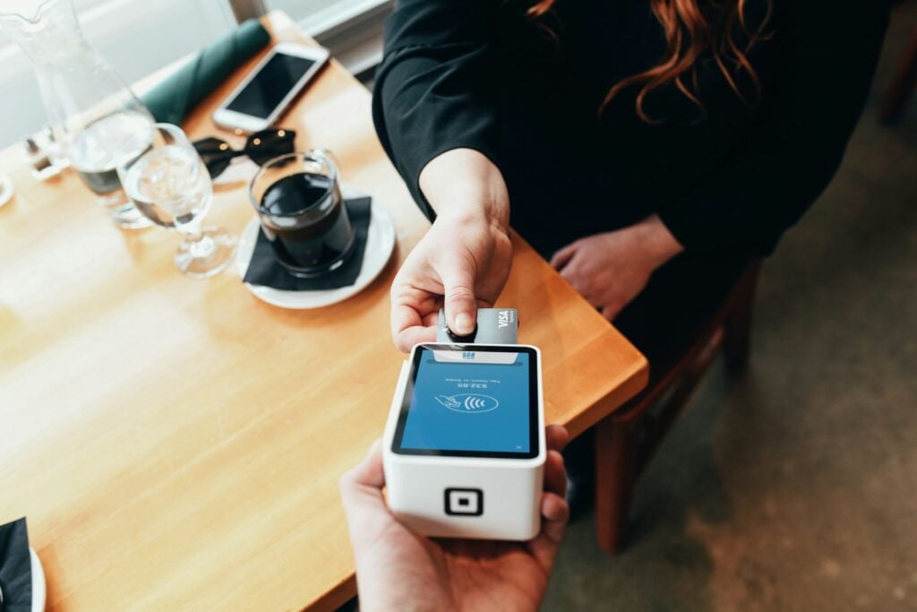 woman tipping