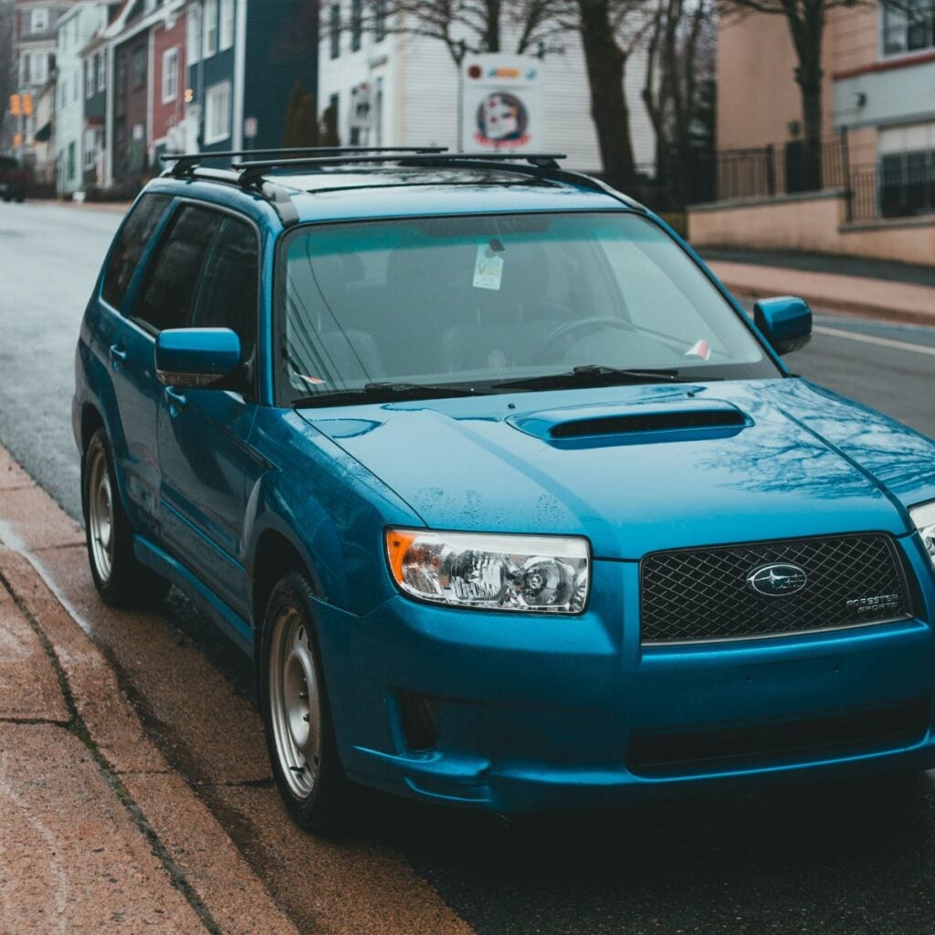 blue car