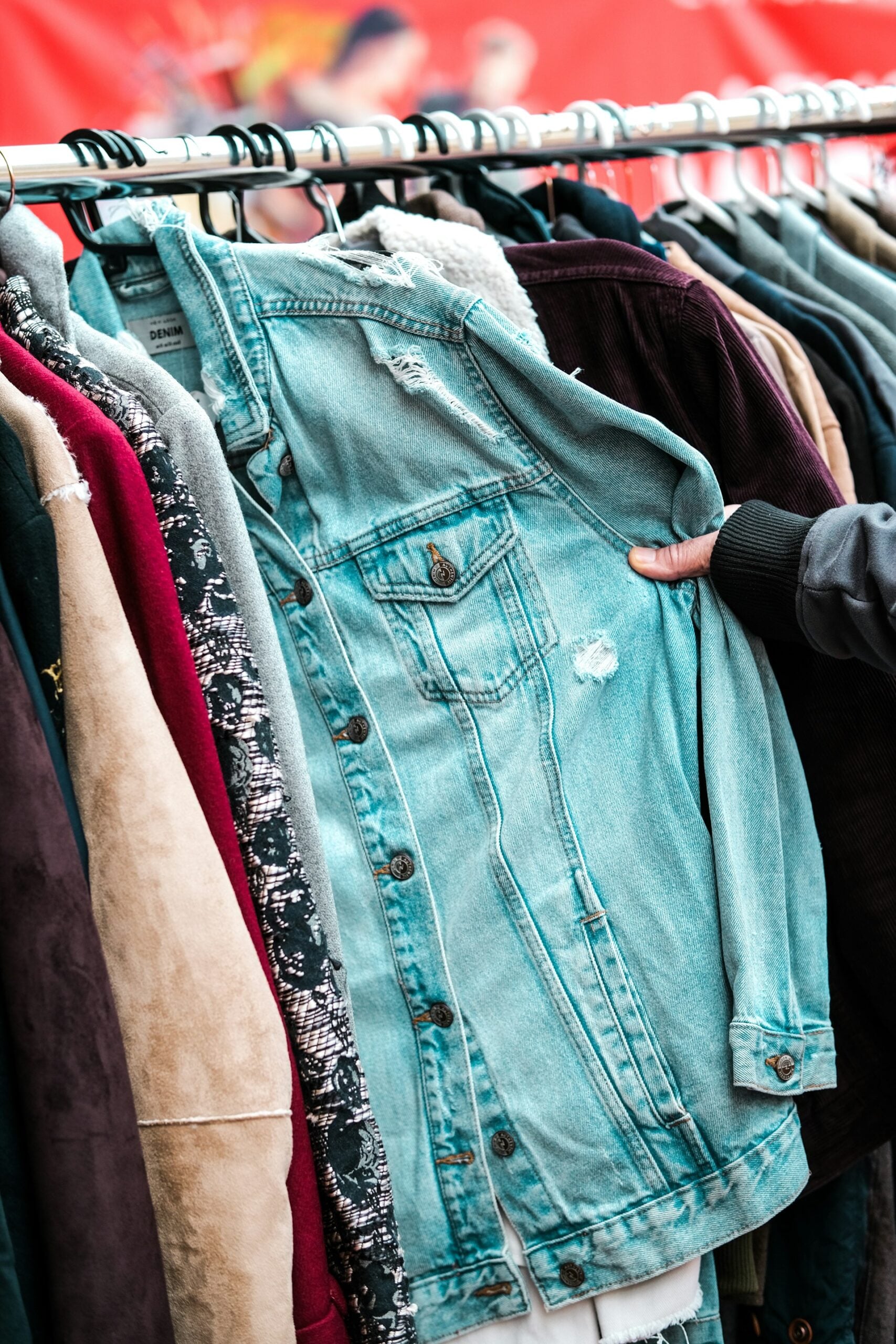 clothes on a rack
