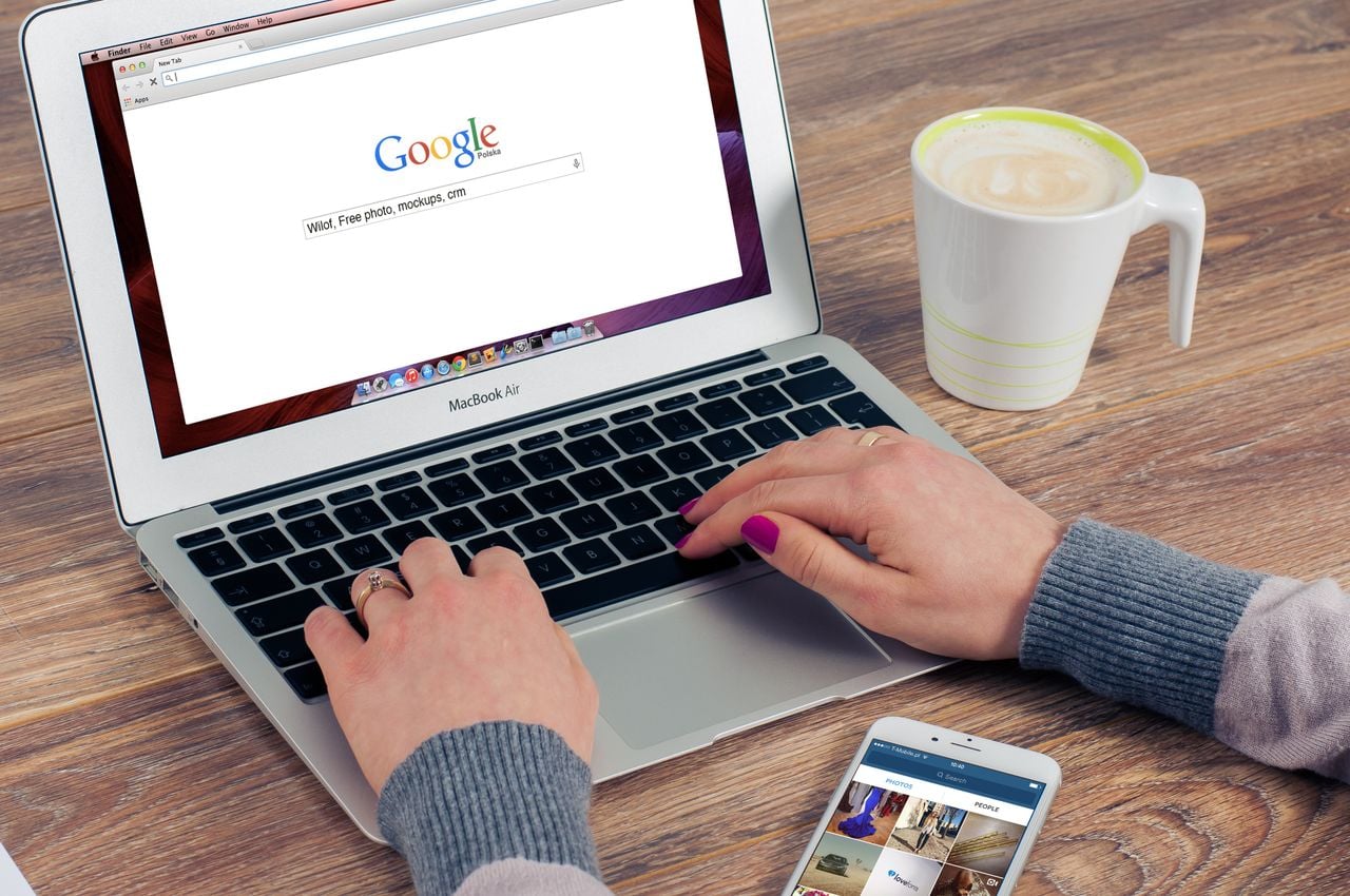 google on laptop