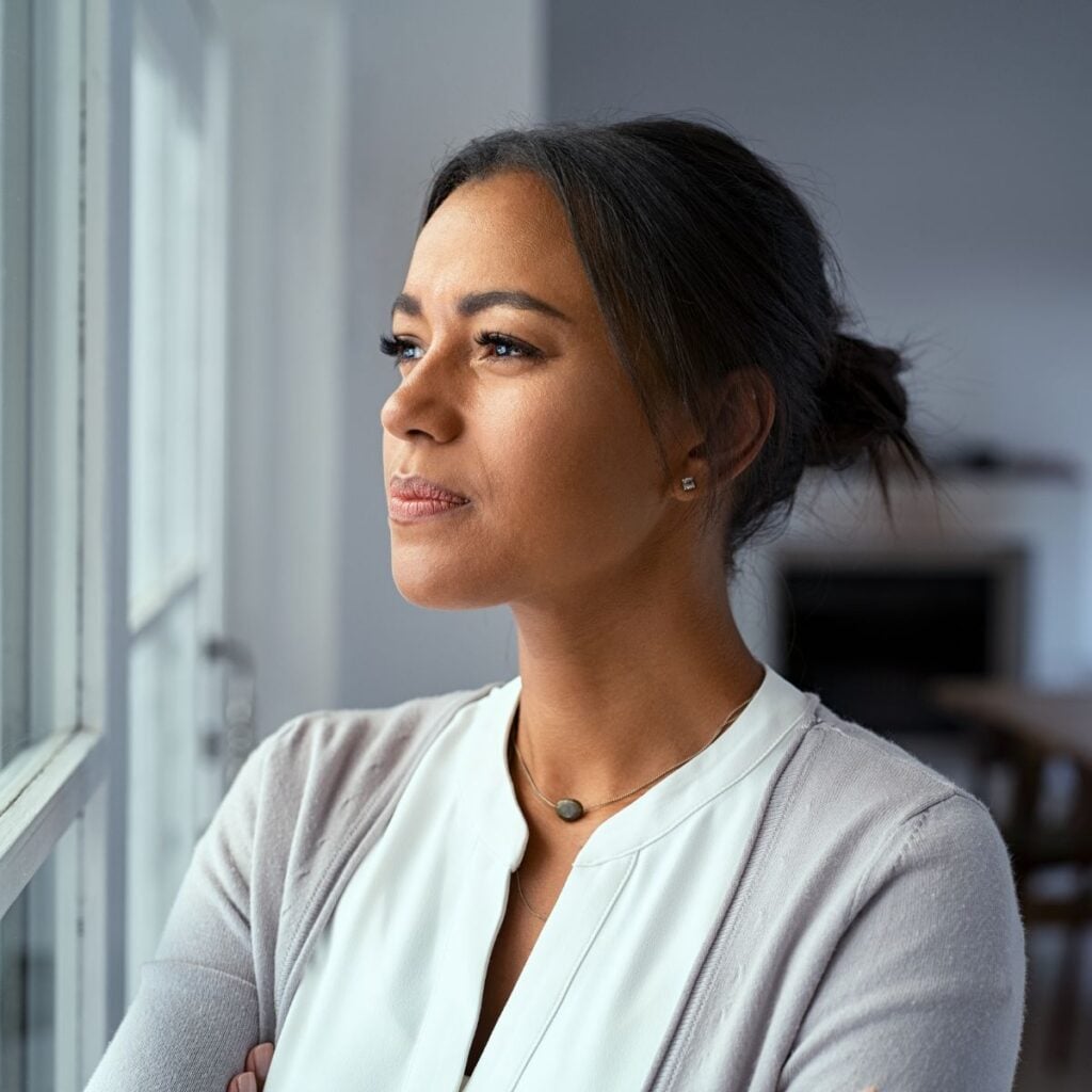 woman in deep thought